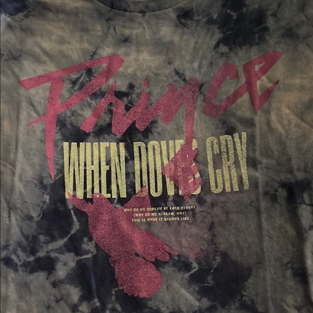 Pink and Purple Short Sleeve Tee with Distressed Graphic